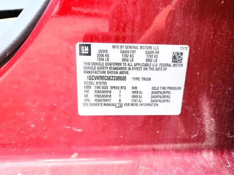 2014 CHEVROLET SILVERADO K1500 LT  