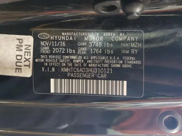 2017 HYUNDAI VELOSTER   