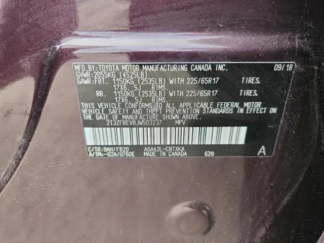 2018 TOYOTA RAV4 LE  