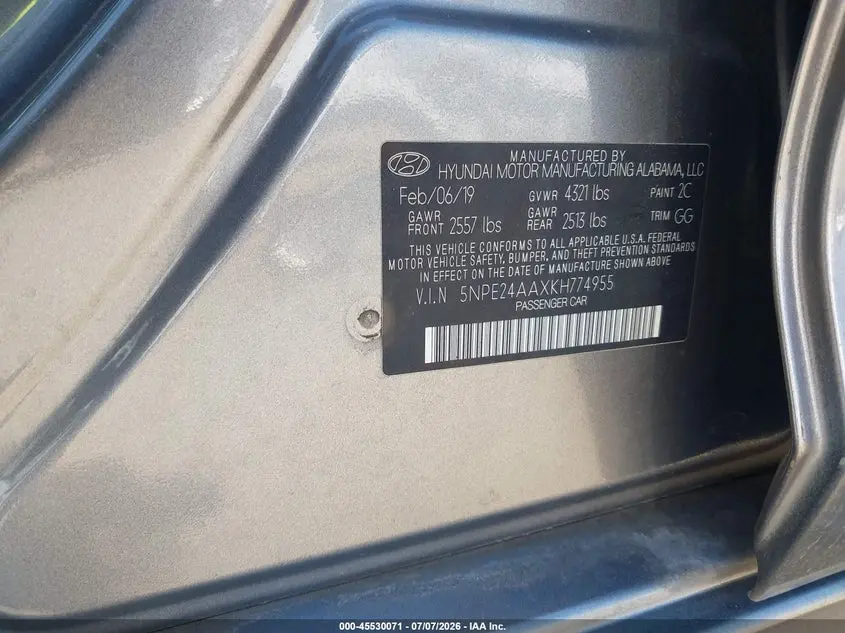2019 HYUNDAI SONATA ECO