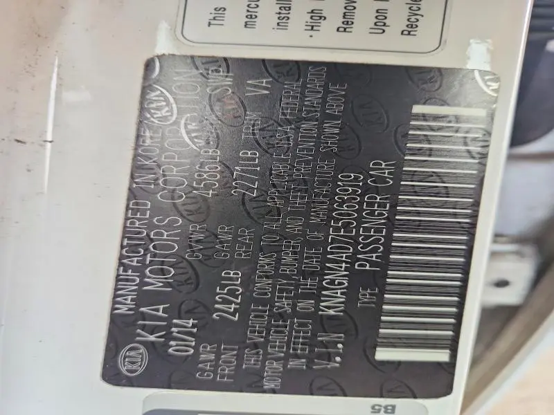 2014 KIA OPTIMA HYBRID  