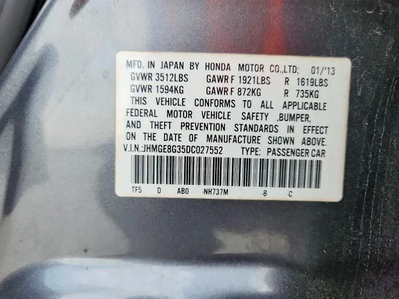 2013 HONDA FIT   