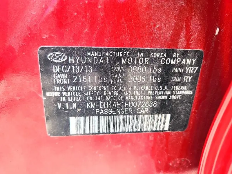 2014 HYUNDAI ELANTRA LIMITED  