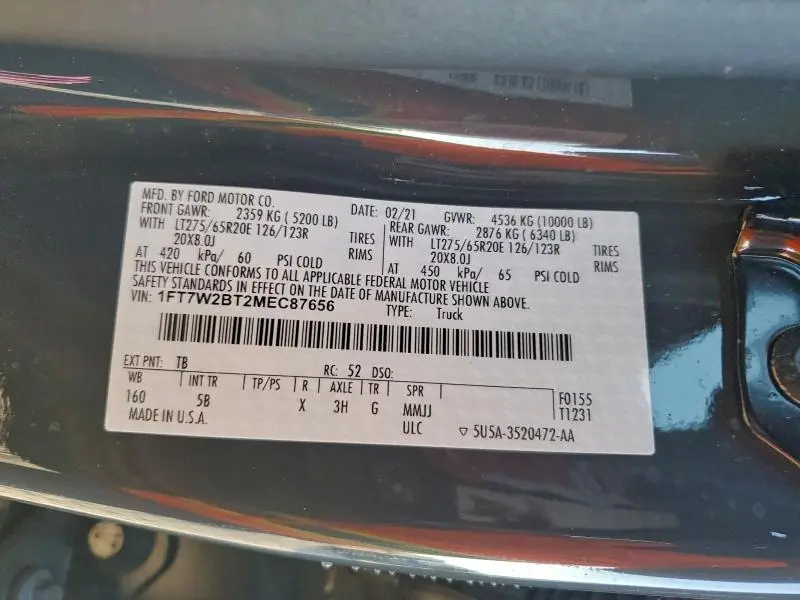 2021 FORD F250 SUPER DUTY  