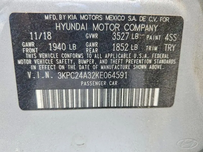 2019 HYUNDAI ACCENT SE  