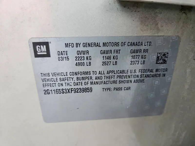 2015 CHEVROLET IMPALA LTZ  