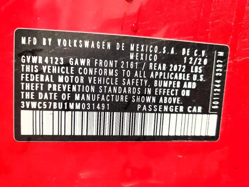 2021 VOLKSWAGEN JETTA S  