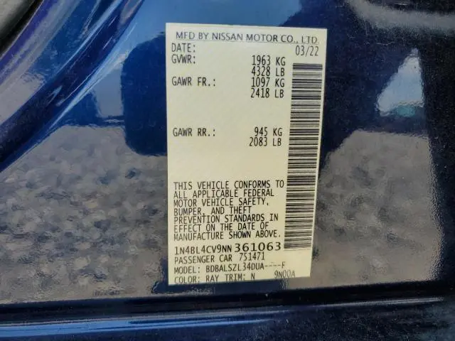 2022 NISSAN ALTIMA SR  
