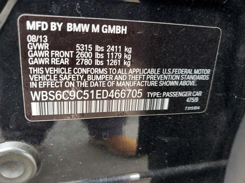 2014 BMW M6 GRAN COUPE  