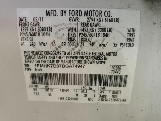 2011 FORD EXPLORER XLT  