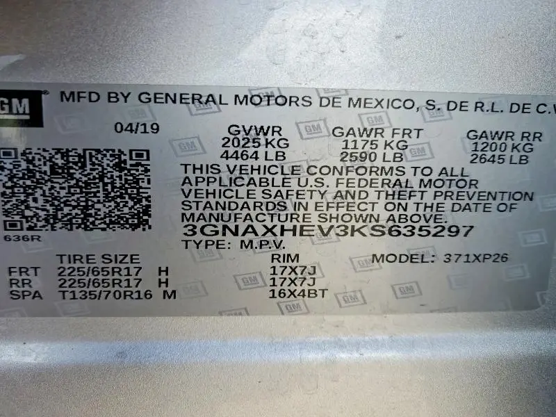 2019 CHEVROLET EQUINOX LS  