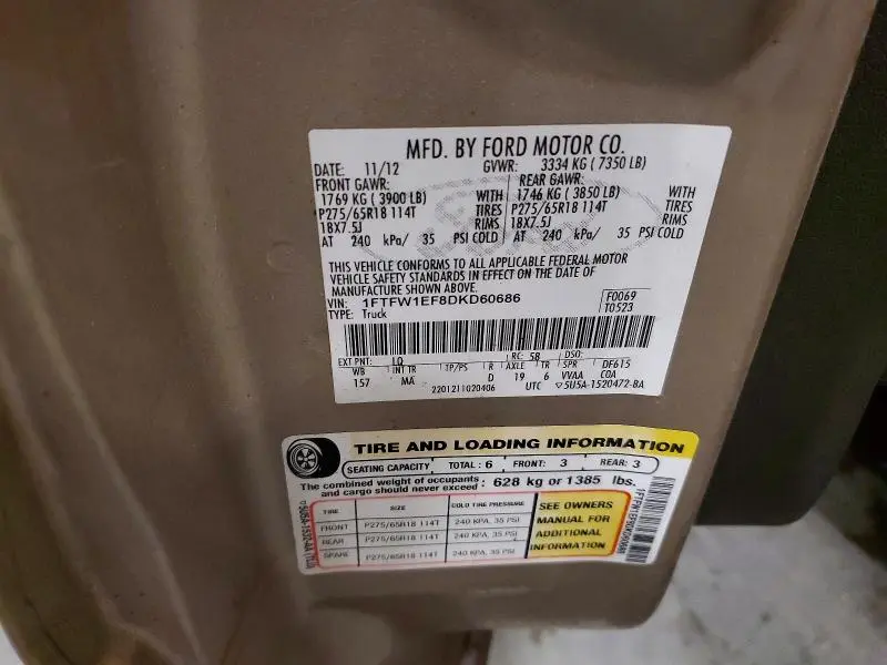 2013 FORD F150 SUPERCREW  