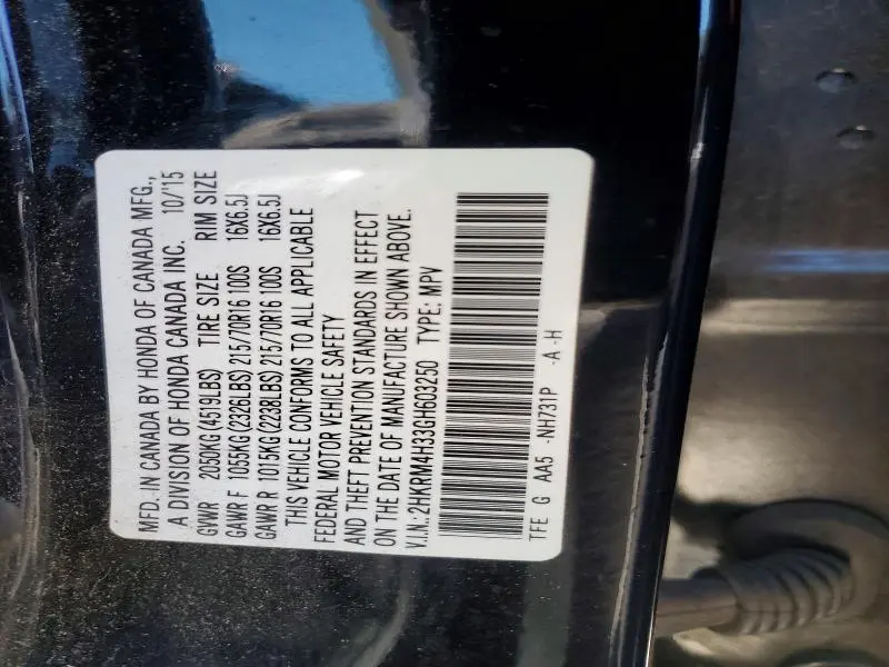 2016 HONDA CR-V LX  