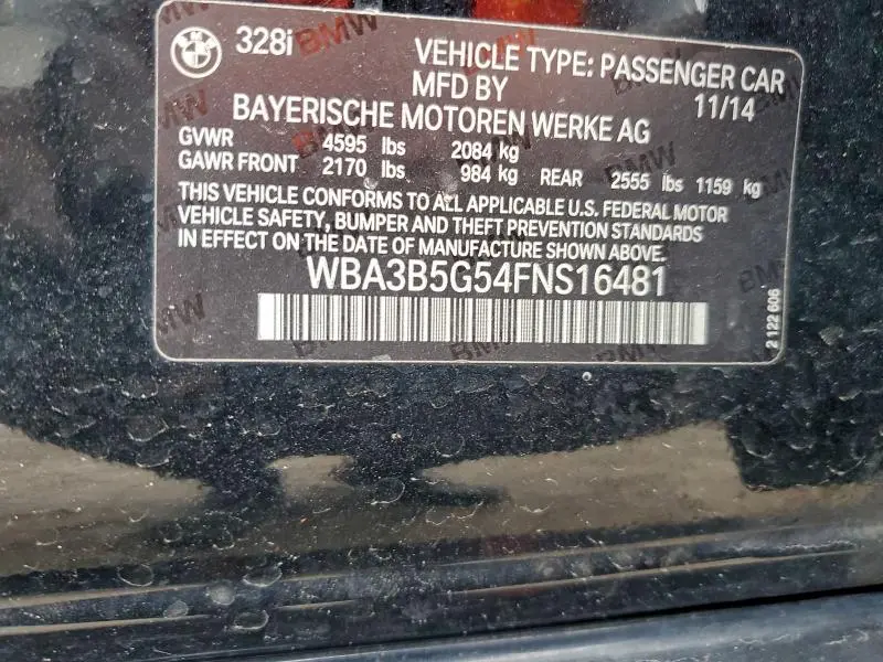 2015 BMW 328 XI SULEV  