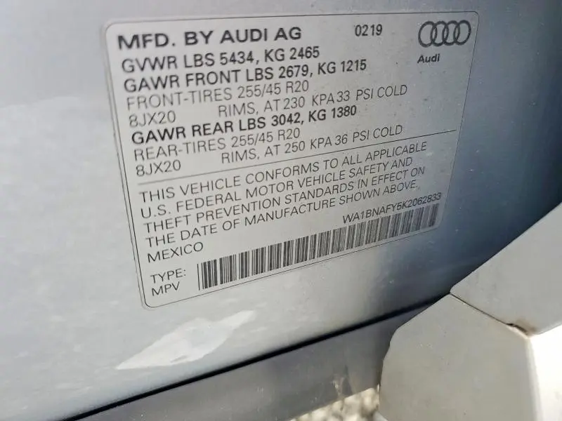 2019 AUDI Q5 PREMIUM PLUS  
