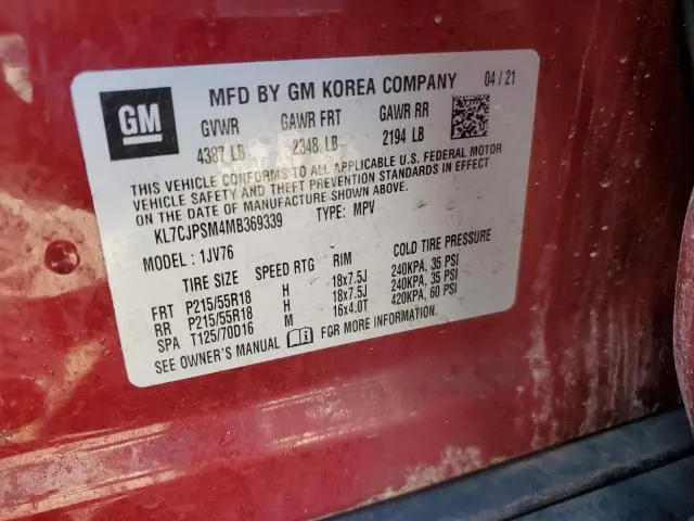 2021 CHEVROLET TRAX 1LT  
