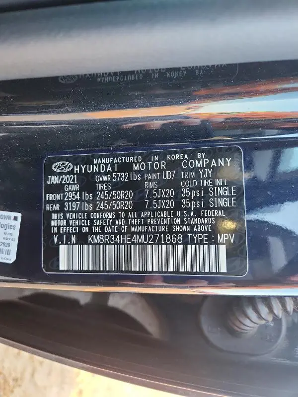 2021 HYUNDAI PALISADE SEL  