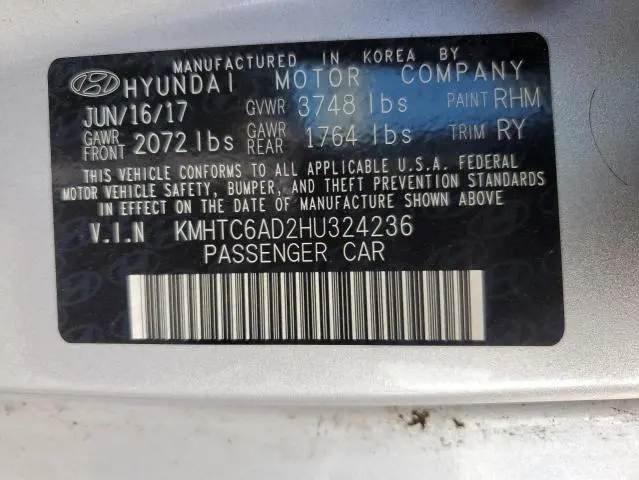 2017 HYUNDAI VELOSTER   