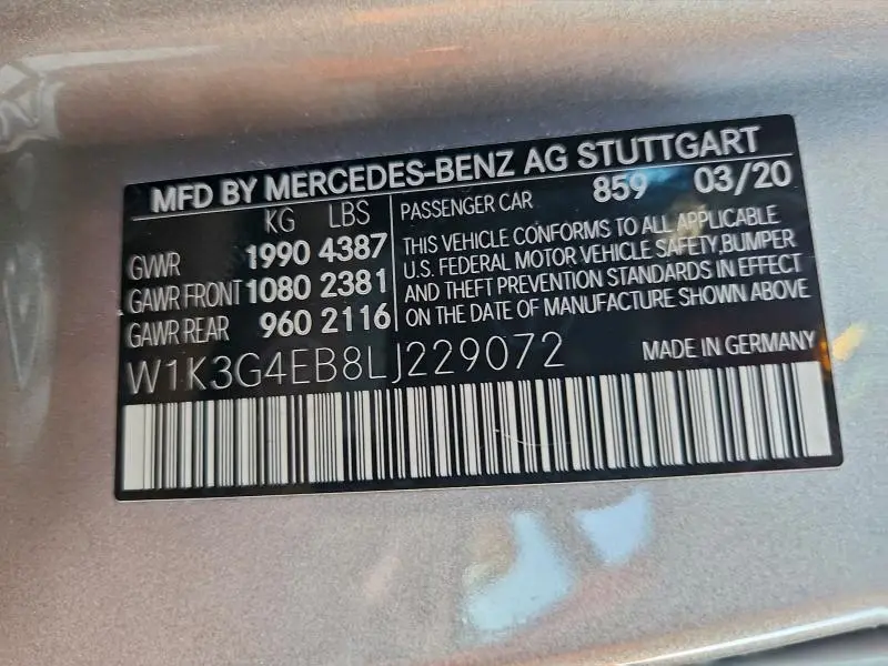 2020 MERCEDES-BENZ A 220  