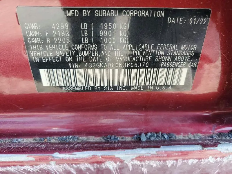 2022 SUBARU IMPREZA PREMIUM  