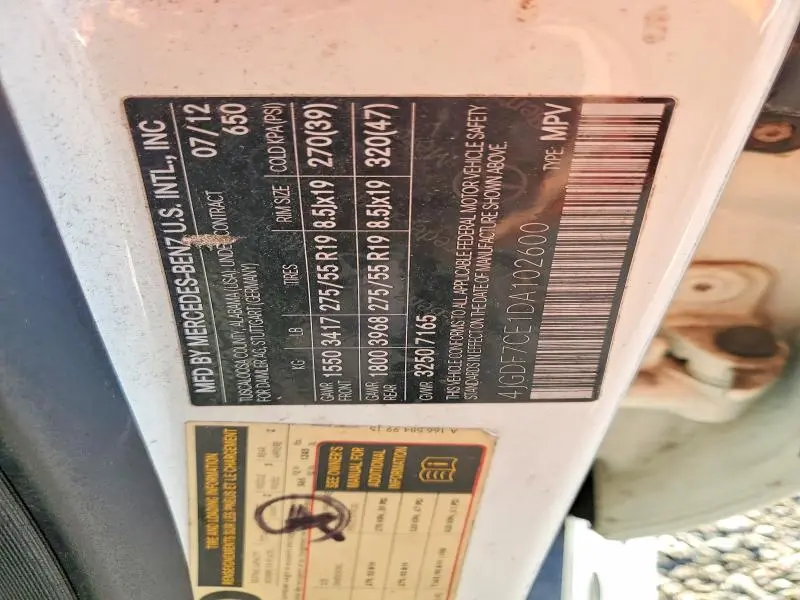 2013 MERCEDES-BENZ GL 450 4MATIC  