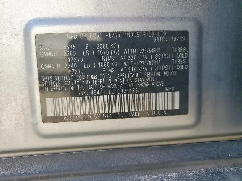 2014 SUBARU OUTBACK 2.5I LIMITED  