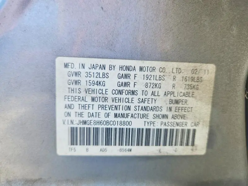 2011 HONDA FIT SPORT  
