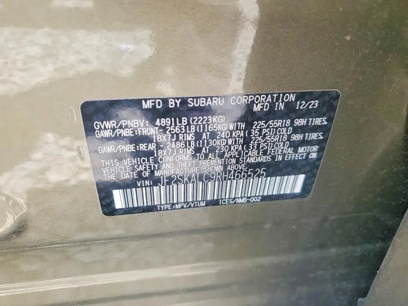 2024 SUBARU FORESTER LIMITED  