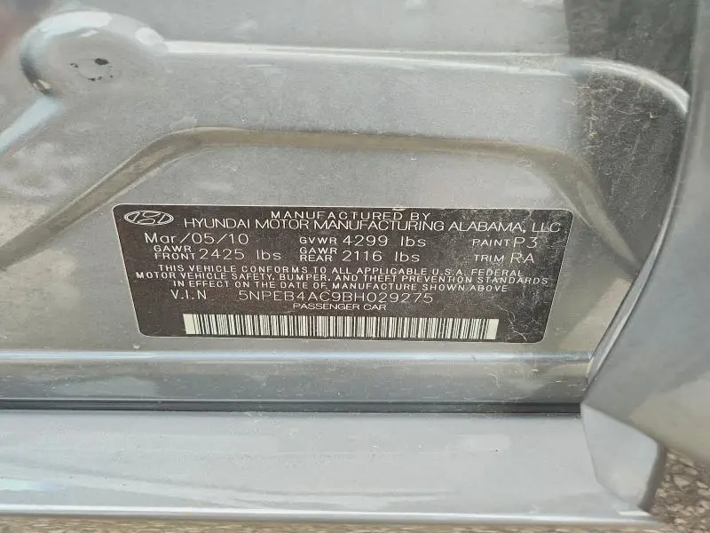 2011 HYUNDAI SONATA GLS  