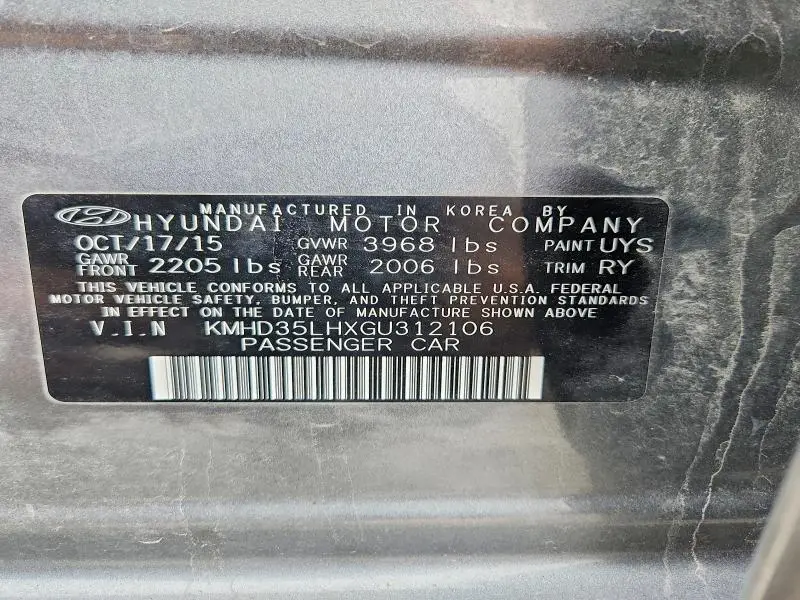 2016 HYUNDAI ELANTRA GT BASE  