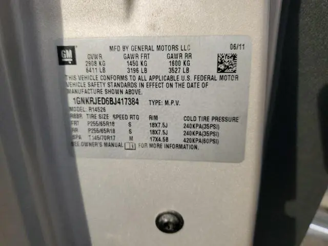 2011 CHEVROLET TRAVERSE LT  