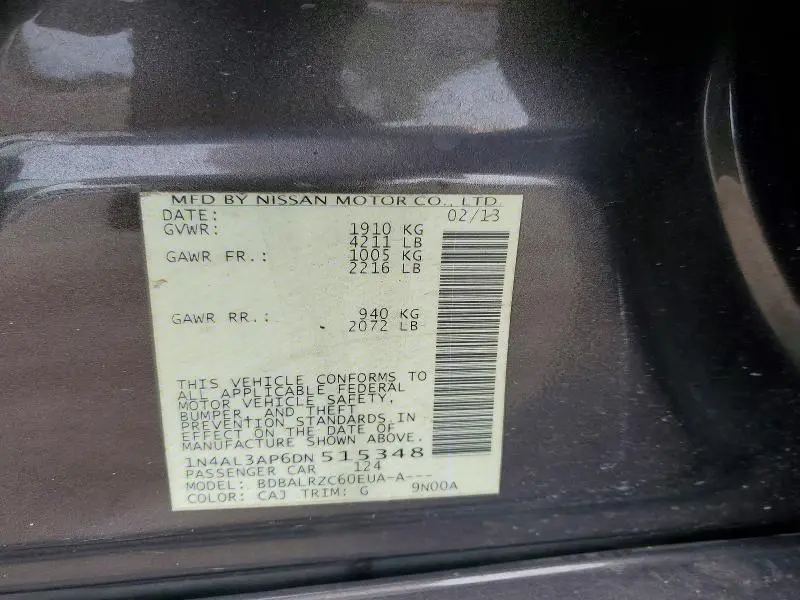 2013 NISSAN ALTIMA 2.5  