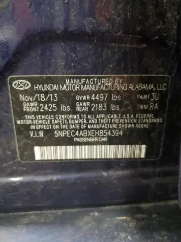 2014 HYUNDAI SONATA SE  