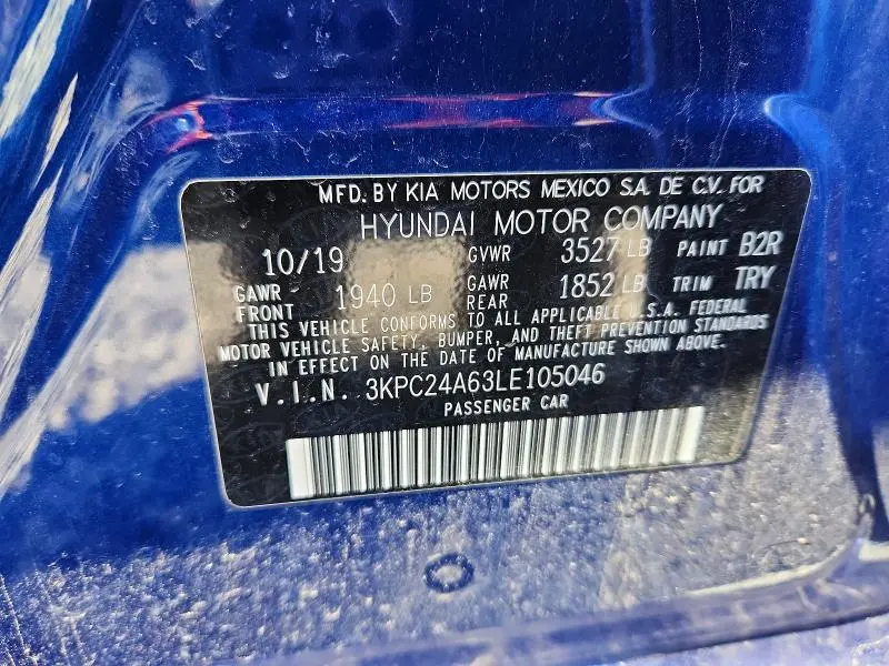 2020 HYUNDAI ACCENT SEL  