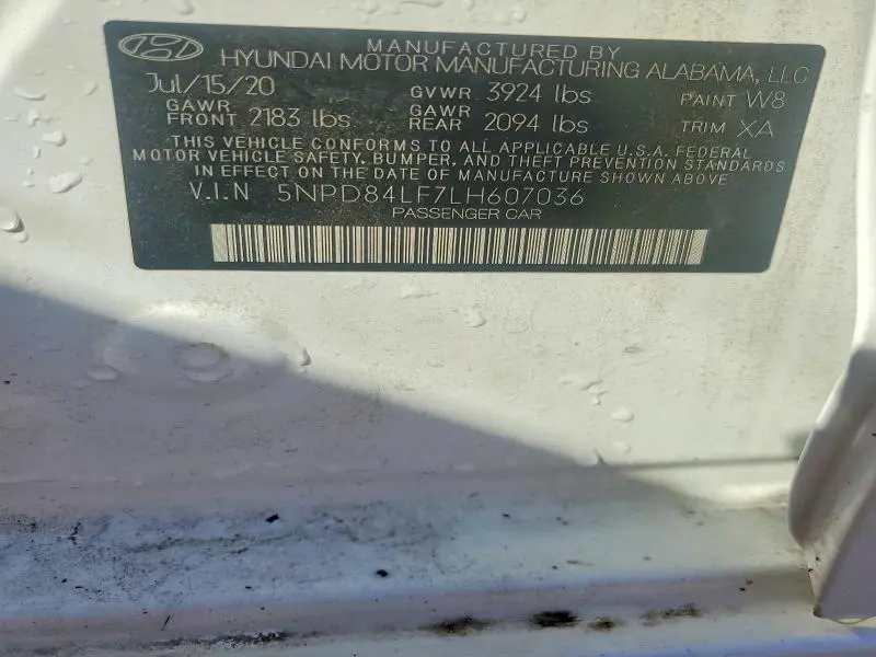 2020 HYUNDAI ELANTRA SEL  