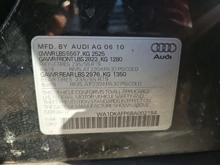 2011 AUDI Q5 PREMIUM PLUS  
