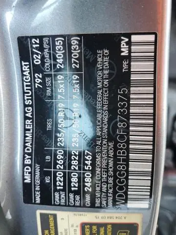 2012 MERCEDES-BENZ GLK 350 4MATIC  