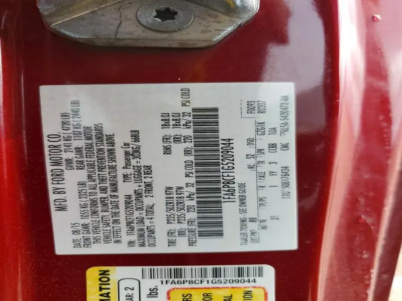 2016 FORD MUSTANG GT  