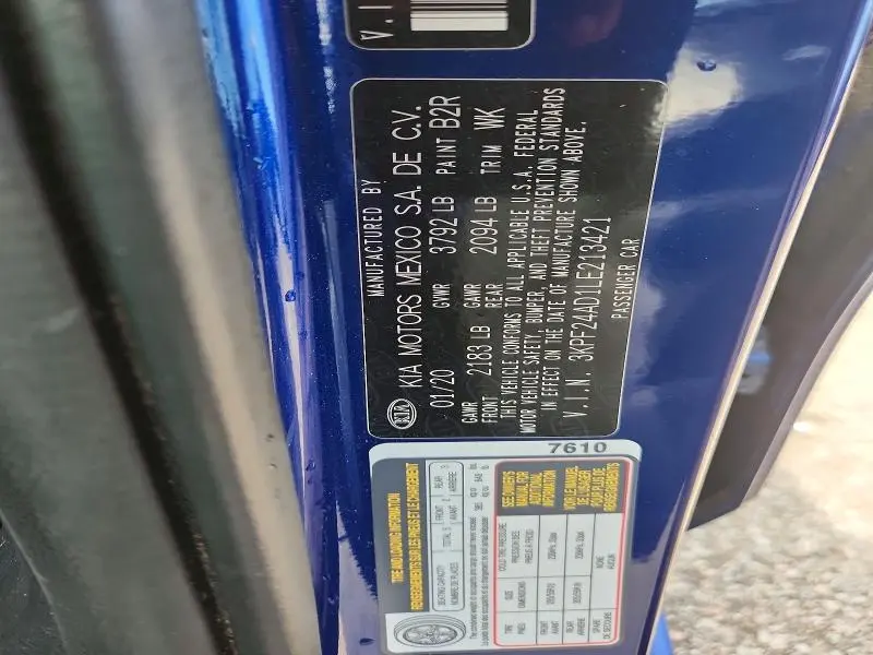 2020 KIA FORTE LXS  