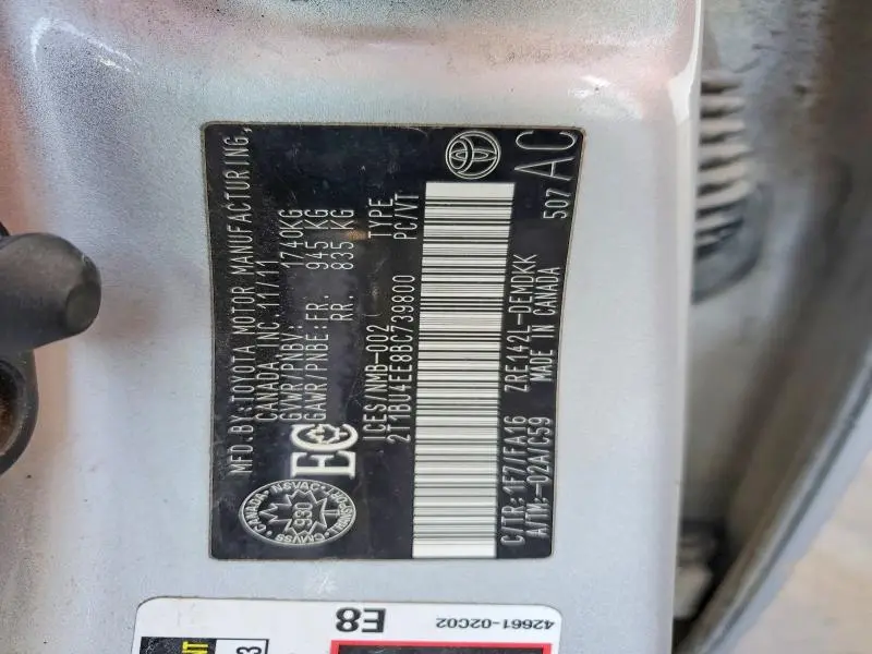 2011 TOYOTA COROLLA BASE  