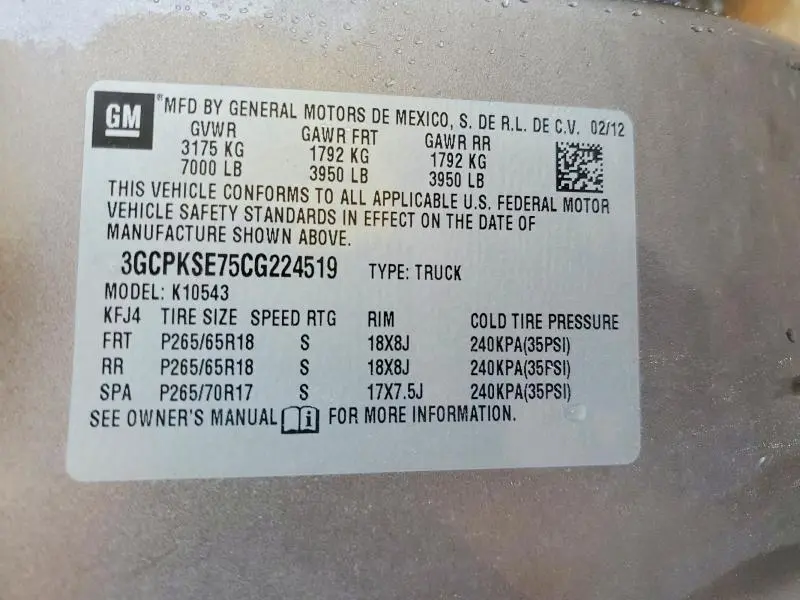 2012 CHEVROLET SILVERADO K1500 LT  
