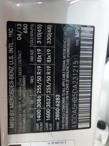 2013 MERCEDES-BENZ ML 350 4MATIC  