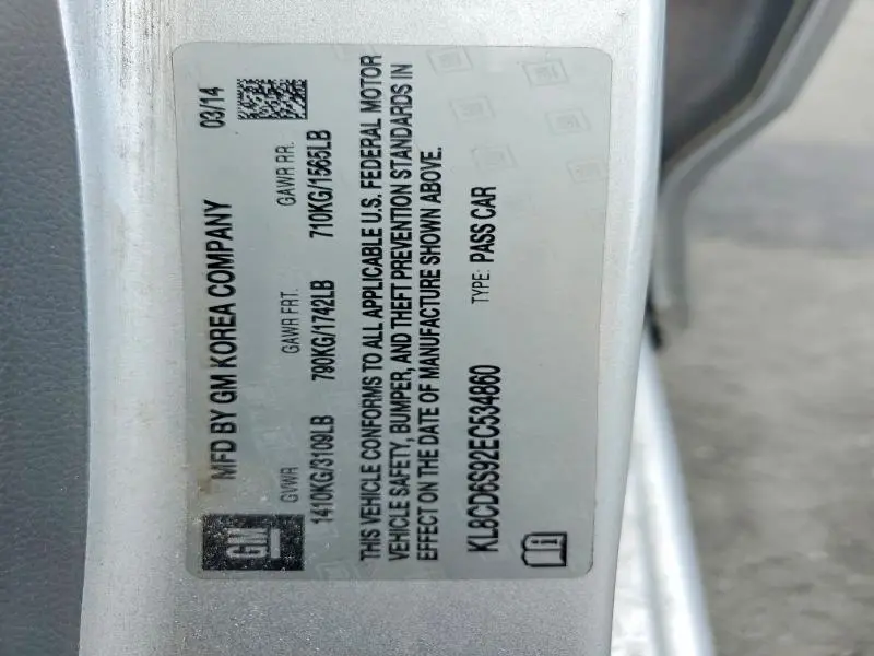 2014 CHEVROLET SPARK 1LT  