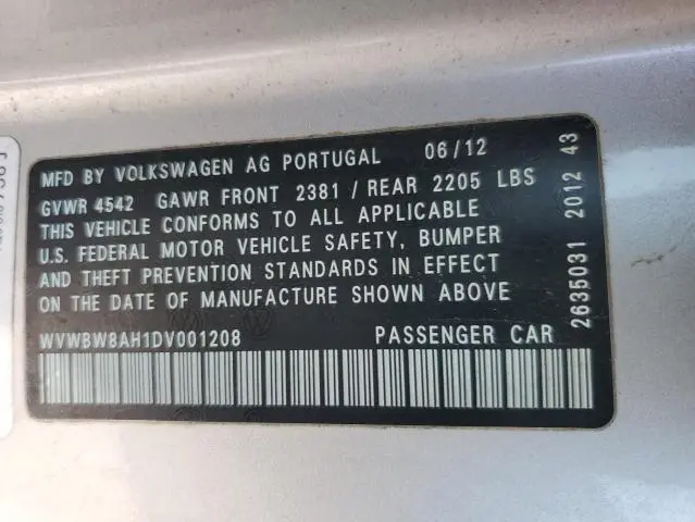 2013 VOLKSWAGEN EOS KOMFORT
