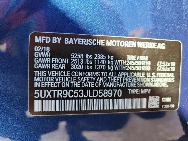 2018 BMW X3 XDRIVE30I  