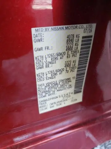 2016 NISSAN TITAN XD SL  