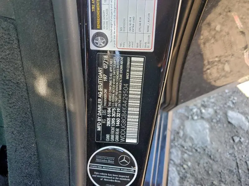 2019 MERCEDES-BENZ S 560 4MATIC  