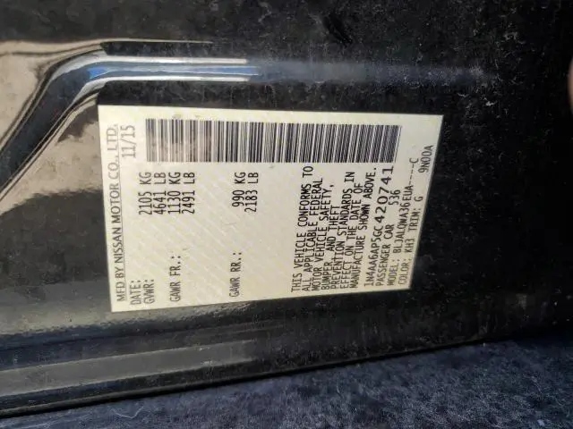 2016 NISSAN MAXIMA 3.5S  