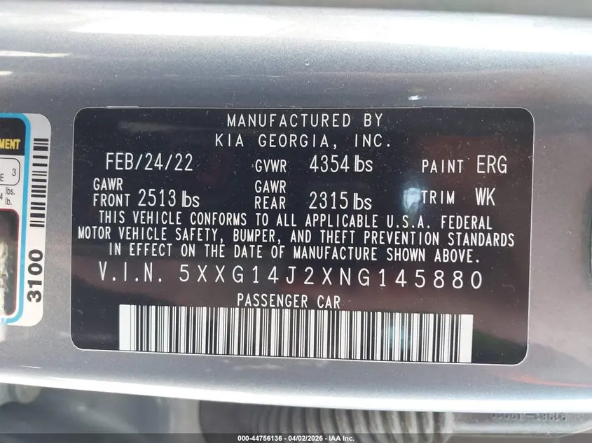 2022 KIA K5 LXS