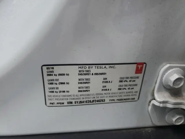 2018 TESLA MODEL S   
